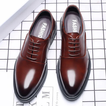 Riolio Leather Shoes Men's Breathable Black Soft   Bottom Man Business Formal Wear Casual  Wedding  Zapatos Hombre